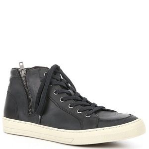 Flag LTD. Men's Vulcon Side Zip Hi Top Leather Sneakers in Black 11 S83